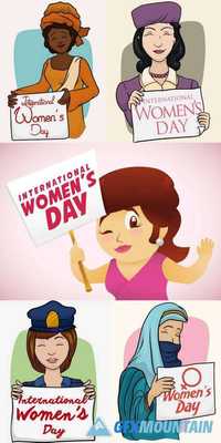 Women with a Women's Day Sign