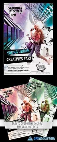 Young Urban Creatives Party Flyer PSD Template