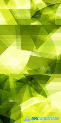 Abstract Background with Green Chaotic Stripes Corner