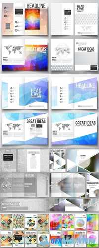 Set of Business Templates for Brochure, Magazine, Flyer, Booklet or Annual Report