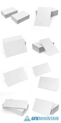 Stack of Blank Business Card on White Background