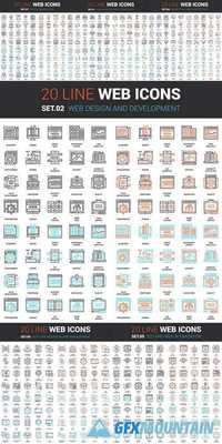 Vector Set of Line Web Icons