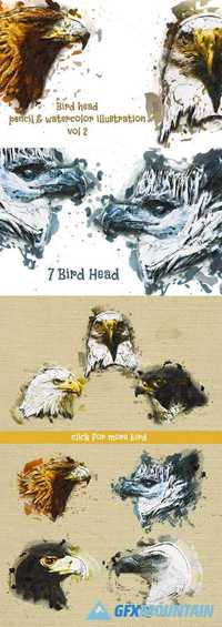 Bird Head Pencil & Watercolor vol 2 580639