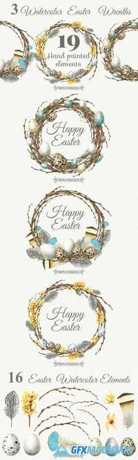 Watercolor Easter Wreaths 567985