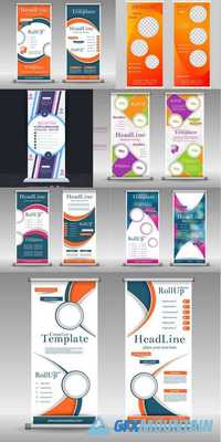 Roll Up Banner Abstract Geometric Colourful Design