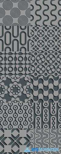Seamless Geometric Pattern - Abstract Gray Background