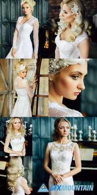 Beautiful Fashionable Bride - Blonde Curly Hair
