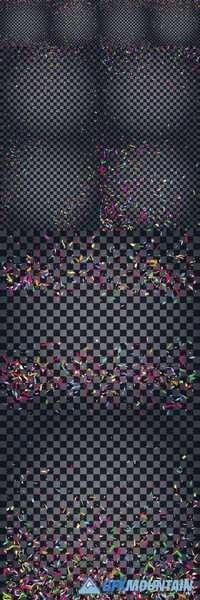 Abstract Colorful Confetti Background Isolated on the Transparent Background