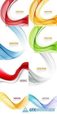 Abstract Wavy Lines - Colorful Vector Background