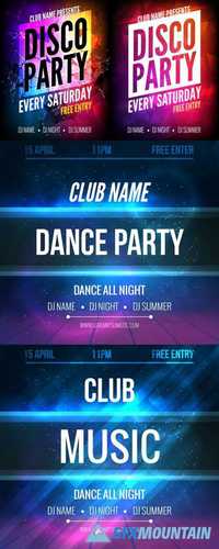 Disco Party Poster Template - Night Dance Party Flyer