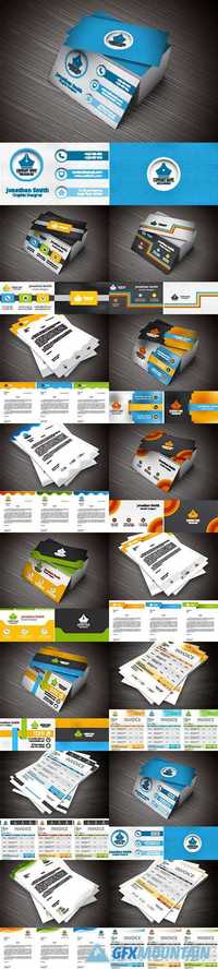 Business cards and invoice template