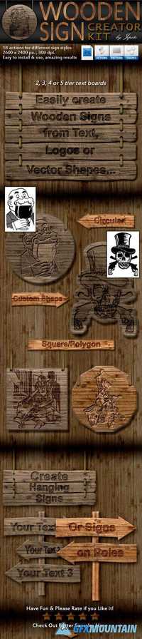 Graphicriver Wooden Sign Creator Kit 14177790