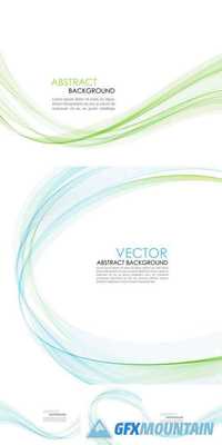 Abstract Wave Design Element - Green and Blue Wavy Lines