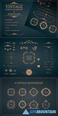Vintage design elements &monograms 555539