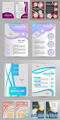 Vector Flyer Template Design - for Business Brochure, Leaflet or Magazine Cover