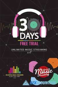 Unlimited Music Streaming Vector Illustration