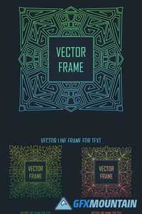 Monogram Design Element - Linear Frame Vector Template