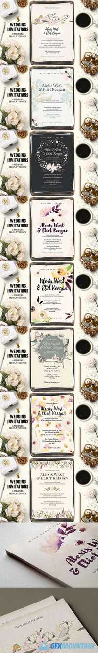 8 Wedding Invitations Pack 620162
