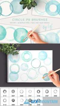  Watercolor Circles Photoshop Brushes 634719