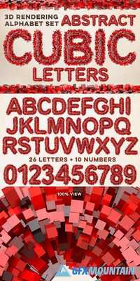 3D Cubic Red Letters Pack 639332