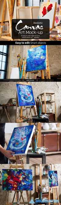 Art Canvas Realistic Studio Mock-Up 608248