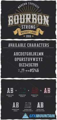 Bourbon Strong label font