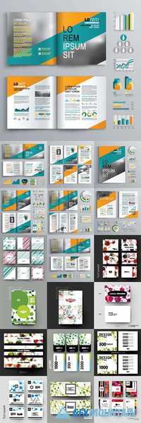 Corporate style business cards and brochures flyers