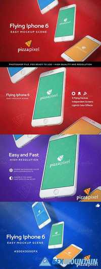 Mockup Iphone 6 Flying Scene 321061