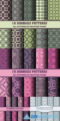 Vector Set of Geometric Seamless Patterns for Design