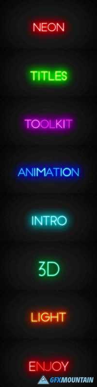 Neon Text Effects Toolkit - 3D Animated Color Glow Text Titles Effect Intro 060647714