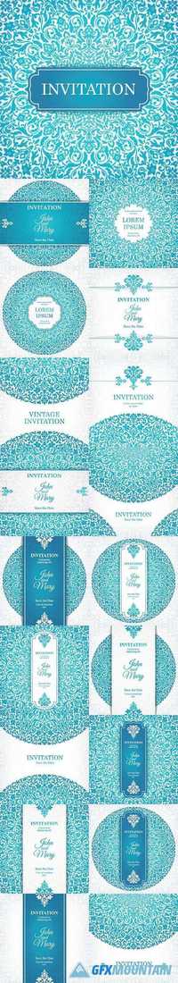 Wedding invitation cards with patterns