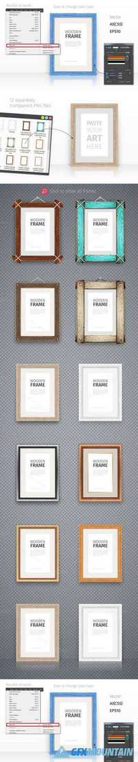 Wooden Rectangle Frames Set 692389