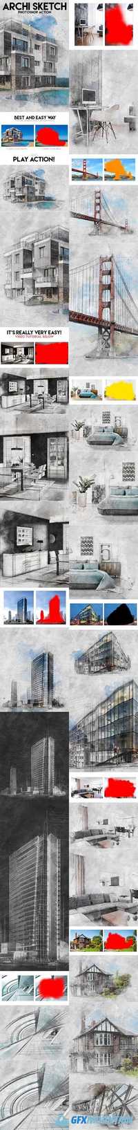 GraphicRiver - Archi Sketch Photoshop Action 16211716