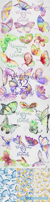 Watercolor Butterfly Set2 671539