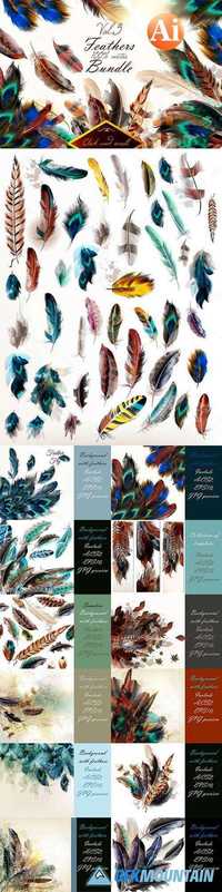 Colorful feathers bundle 677728