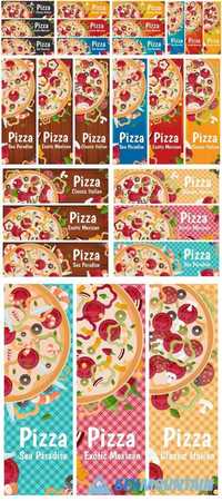 Set of Banners for Theme Pizza Flat Design