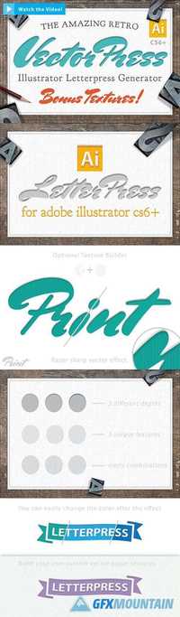 Vector LetterPress Effect Kit 713092