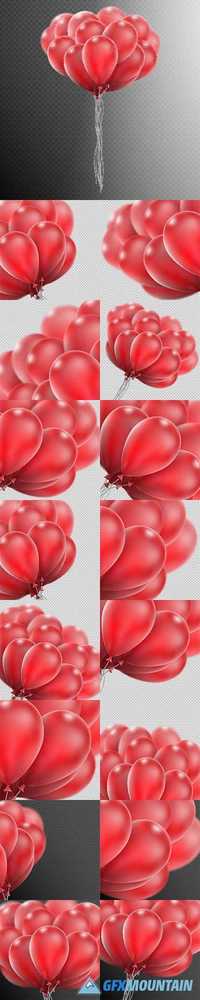 Flying realistic glossy balloons