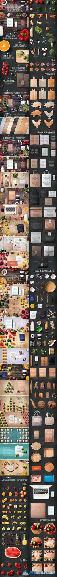 Graphicriver - Organic Food Mockup & Hero Images Scene Generator - 12125621