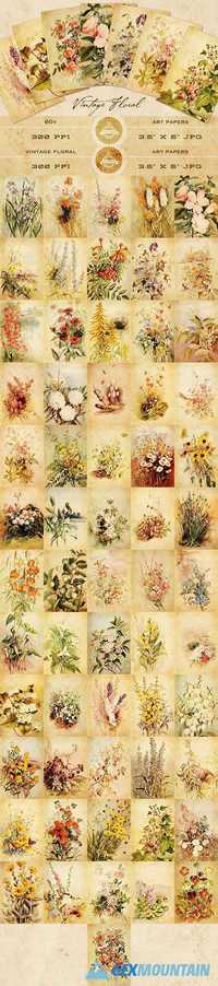  Vintage Floral Art Papers 603140