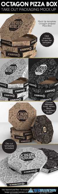 GraphicRiver - Packaging Mock up Octagon Pizza Box  16687742