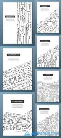 Business Team - Line Design Brochure Poster Template A4