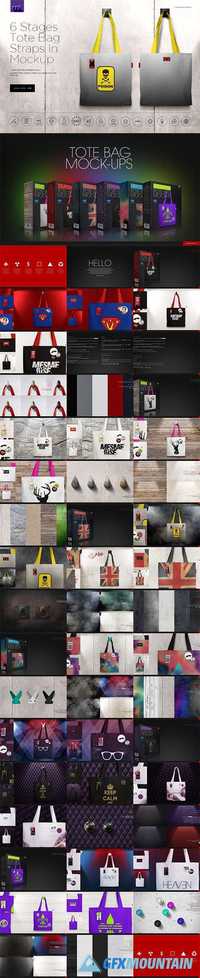 6 Stages Tote Bag Straps In Mock-up 743711