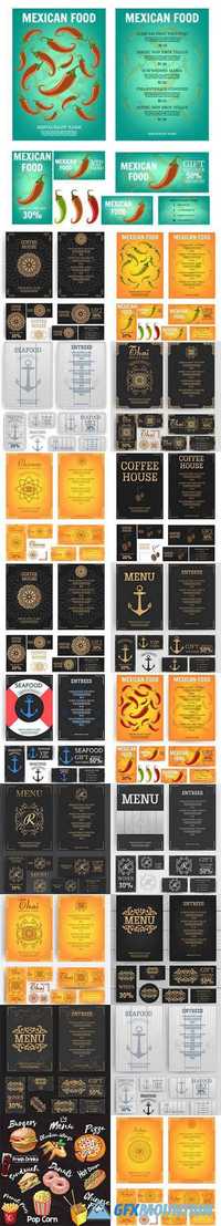 Restaurant menu cards template