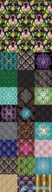 Damask baroqure seamless pattern background