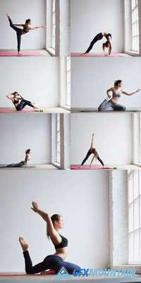 Woman Exercising Yoga Indoors