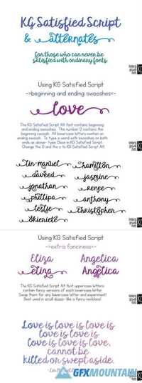 KG Satisfied Script - Both fonts $10