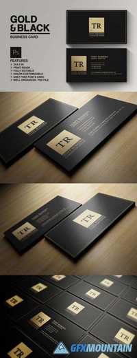 Minimal Gold And Black Business Card 775691
