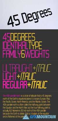 45 Degrees Font Family