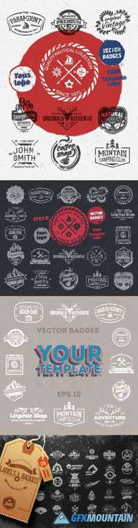 Vintage retro logos labels stamps and badges